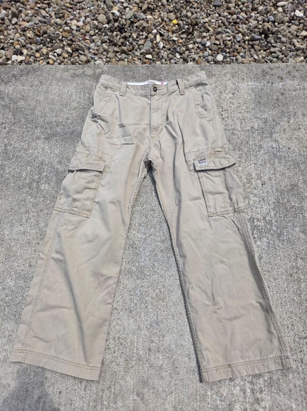 Levi's Cargo Loose Straight Workwear Tan Mens Cargo Pants Utility Pockets 34×30